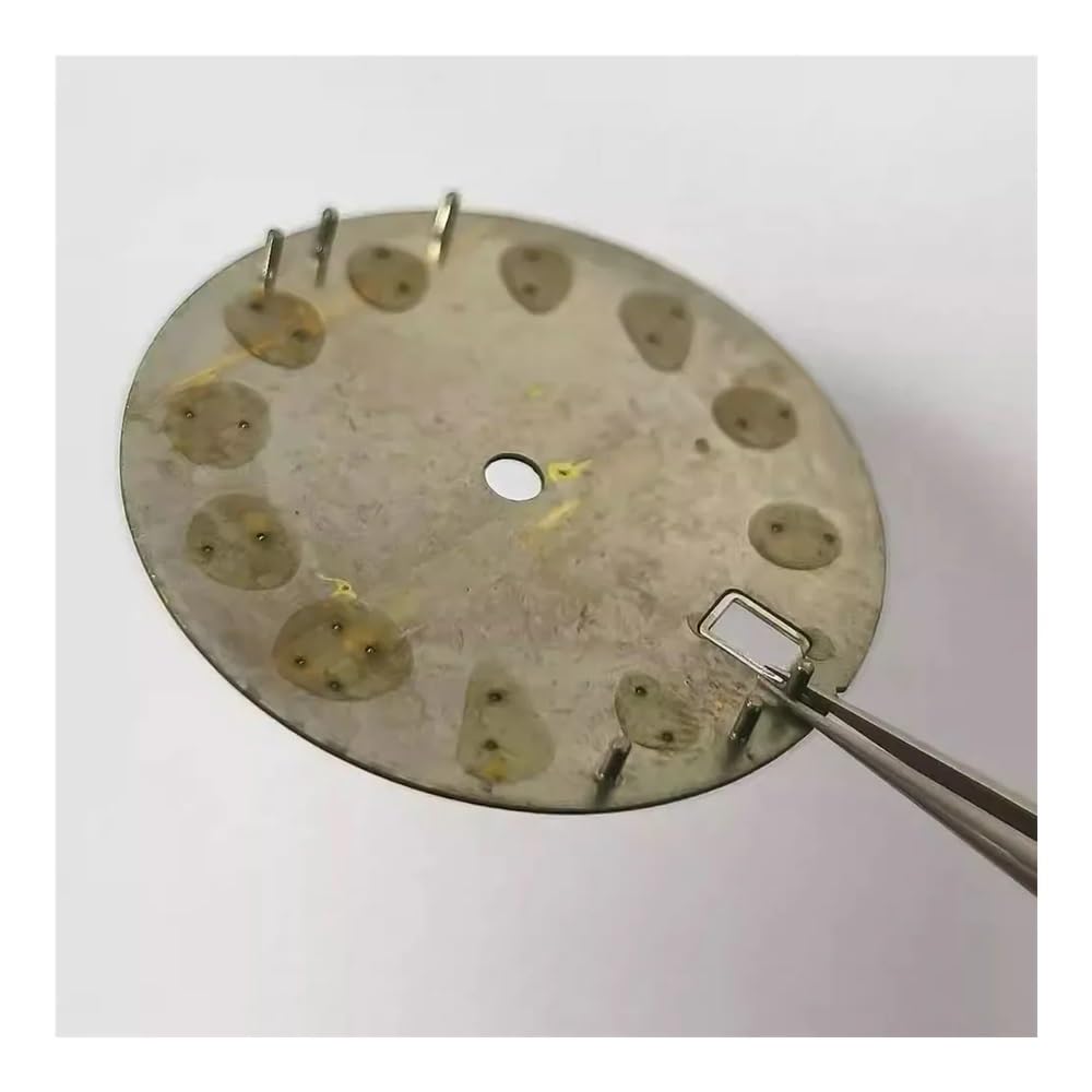 1 zestaw 28,5 mm tarcza zegarka ze wskaźnikiem zielone świecące wskazówki NH35 do mechanizmu NH36 pojedyncza kalendarza + wskazówka