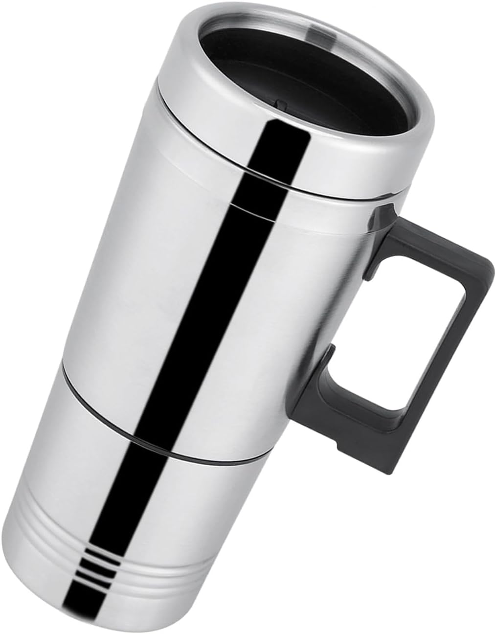 12V 24V Car Heating Cup, Stainless Steel Electric Travel Mug, Food Grade Silicone Lid Mug with Heat Retention, Ideal for Hot Water, Coffee, Tea & Milk in Vehicle (24V)