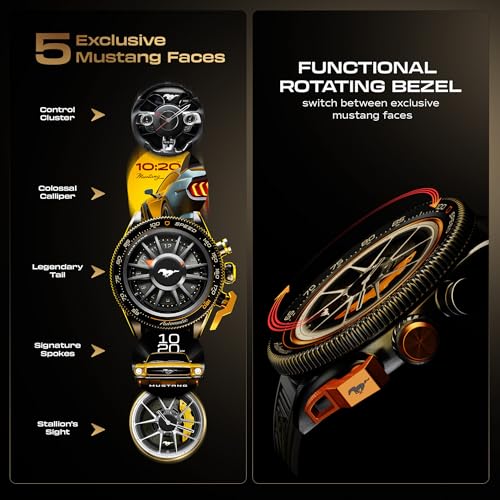 Image of GOBOULT Mustang Stallion Smart Watch 1.43'' AMOLED Display, Rotating Bezel, BT Calling, 200+Watchfaces, 700 Nits Brightness, AI Voice Assistant, SpO2 Monitoring (Turbo Orange)