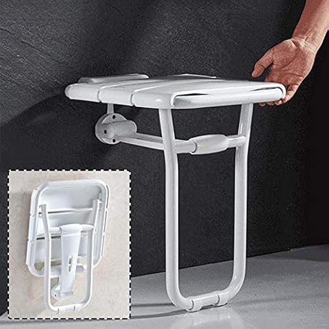 Shower Chair Wall Mount, Folding Bathroom Stools And Seat Fold-Up - Bath Bench Adults, Elderly, Disabled Bathing Aid Home Sauna Room Use Cover