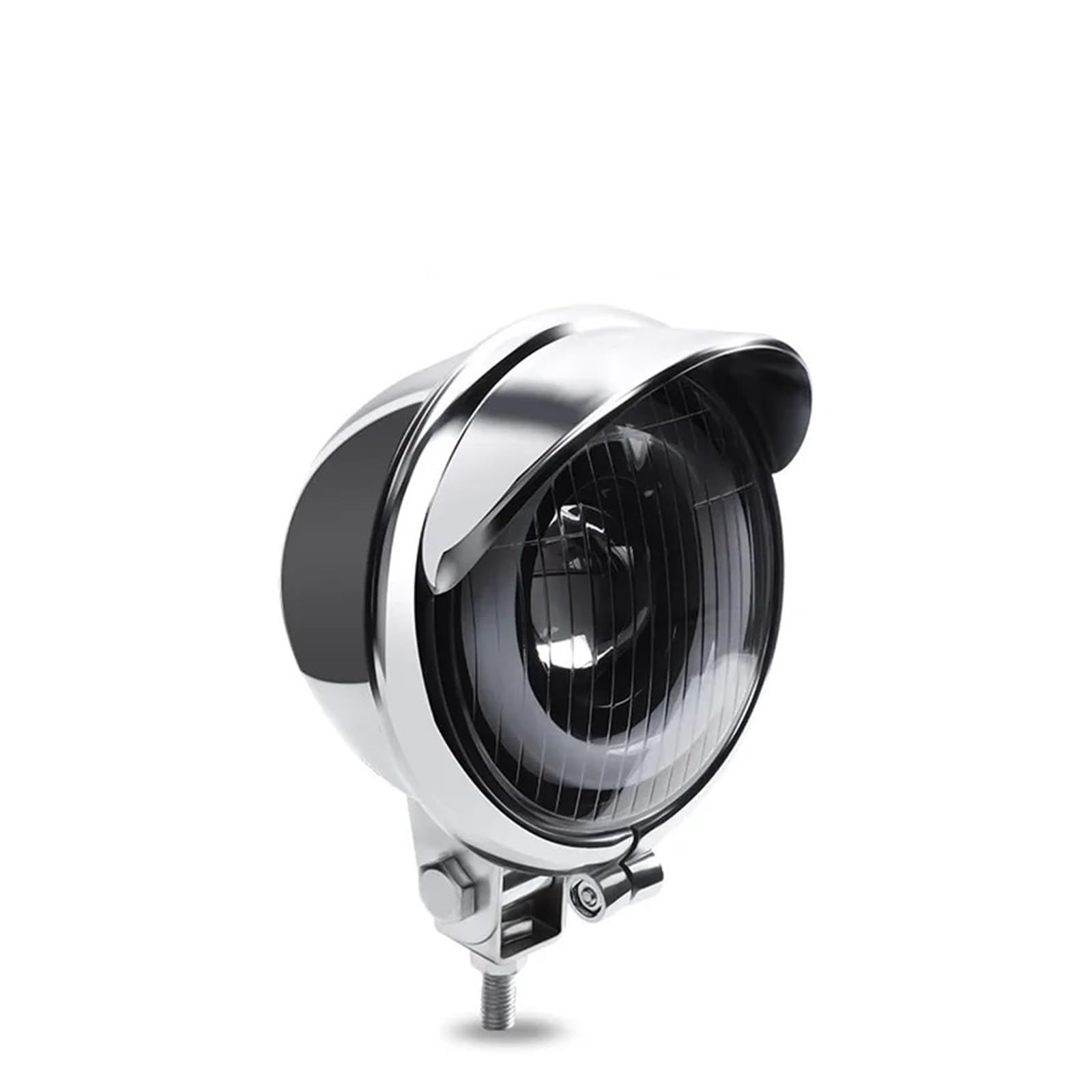 Fanale Anteriore Fari Anteriori Per Moto Per Suzuki Custom Bike Faretto Bianco Con Interruttore Lampada Ausiliaria Per Faro LED Per Moto 12V Angel Eye(1piece Chrome)