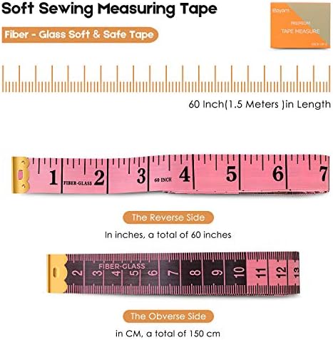 2 Pack Tape Measure Measuring Tape for Body Fabric Sewing Tailor Cloth Knitting Vinyl Home Craft Measurements, 60-Inch Soft Fashion Pink & Retractable Black Double Scales Rulers for Body Weight Loss 2 2 Pack Tape Measure Measuring Tape for Body Fabric Sewing Tailor Cloth Knitting Vinyl Home Craft Measurements, 60-Inch Soft Fashion Pink & Retractable Black Double Scales Rulers for Body Weight Loss