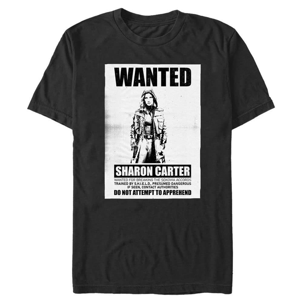 marvelBig & Tall Falcon and The Winter Soldier Wanted Sharon Carter Men's Tops Short Sleeve Tee Shirt, Black, 4X-Large