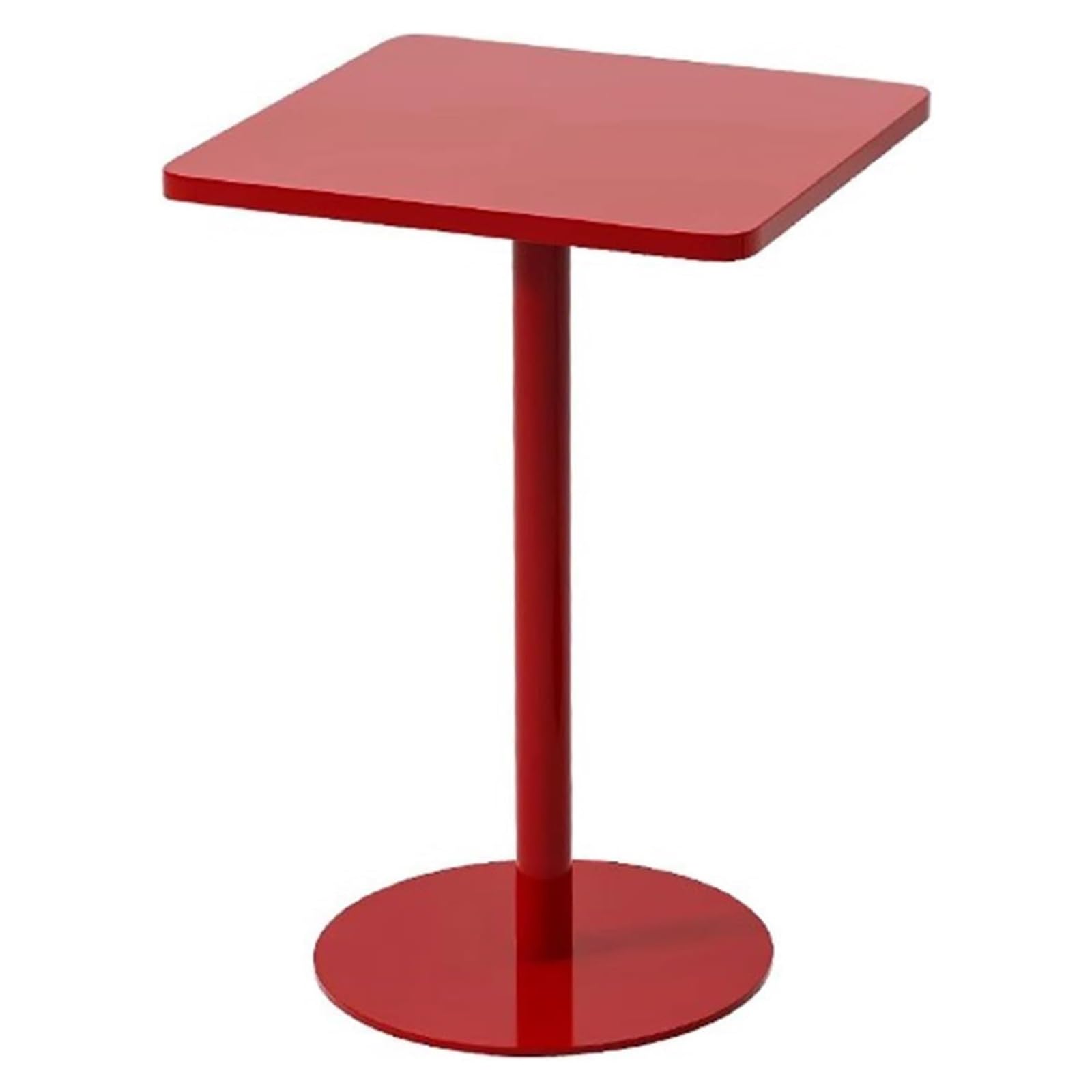Tavolo da pranzo alto in metallo, 61 cm, piano quadrato, con base rotonda, per sala da pranzo o caffetteria, supporta 99,8 kg