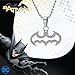 DC Comics Batman Jewelry, Stainless Steel Cut Out Logo Pendant Necklace, 16