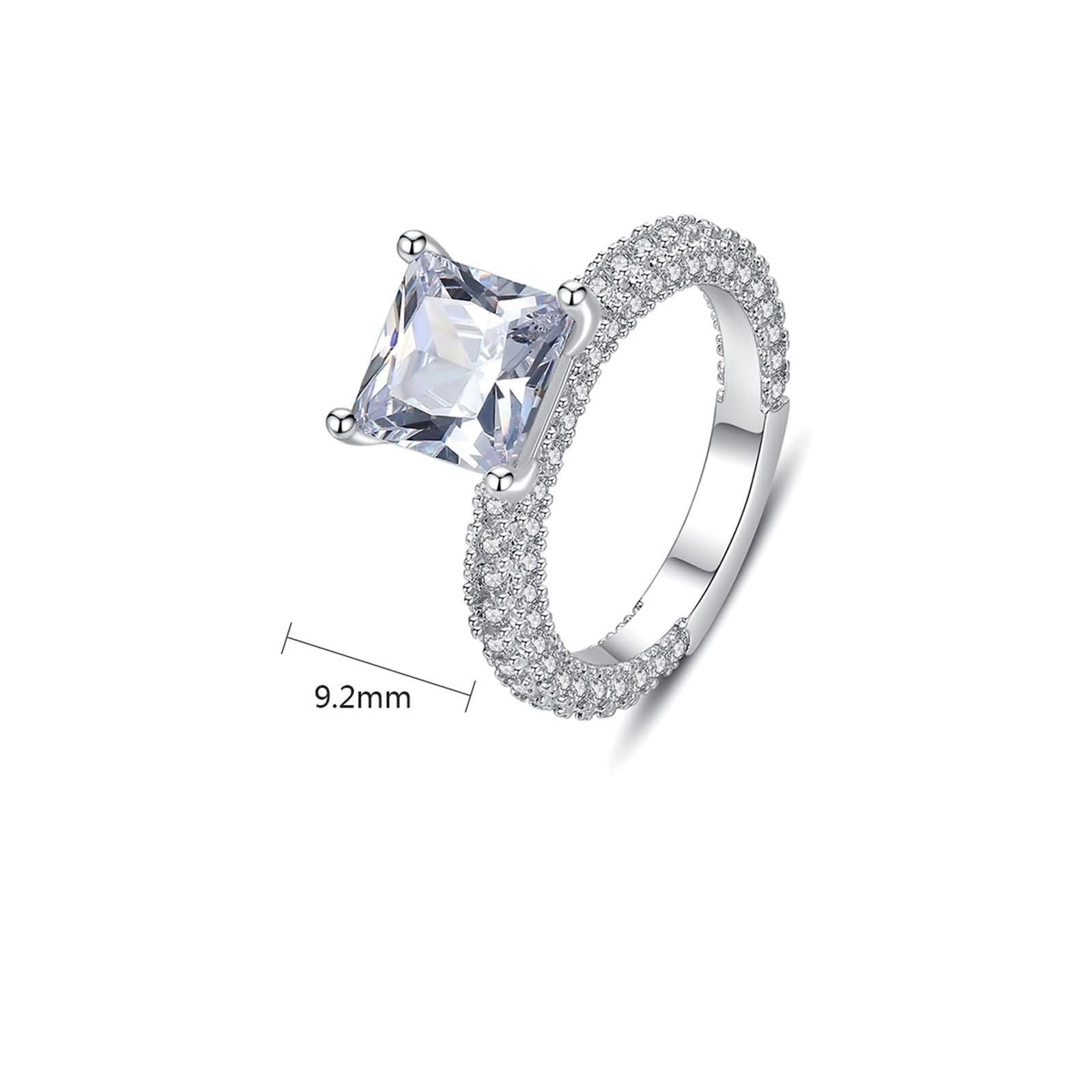 9 Karat Weißgold Verlobungsringe Labordiamant Weiß, Rings Quadrat
