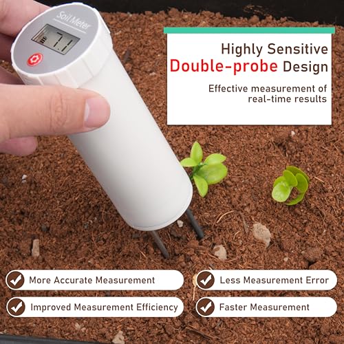 LUVCOSY Digital Soil pH Meter, Industrial Grade Soil pH Tester with Calibration-Free LCD Display, High Accuracy Soil pH Pen, Soil pH Monitor for Garden, Lawn, Plant (White) - Thumbnail 2