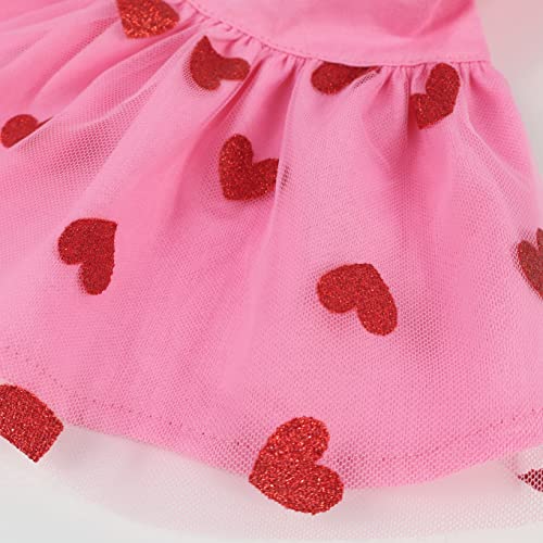 Fitwarm Mothers Day I Woof You Dog Dress 100% Cotton Girl Dog Clothes Pet Apparel Doggie Tutu with Bowknot Cat Clothing… - Image 5