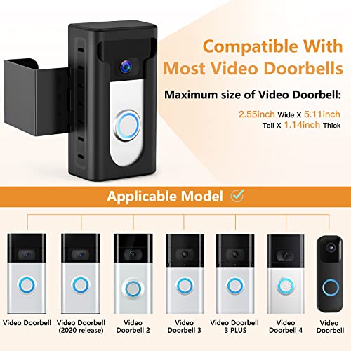 Anti-Theft Video Doorbell Mount, Not Block Doorbell Motion Sensor, No-Drill Mounting Bracket Wedge Adapter Holder Accessories For Home Rentals Office Room #TOP1