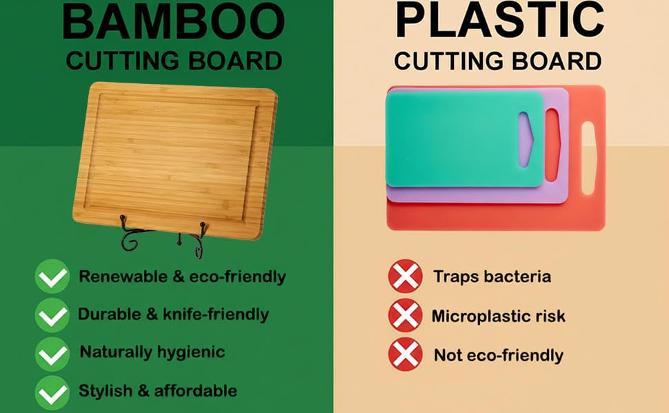 Tabla de cortar rectangular de bambú personalizada miniatura 6