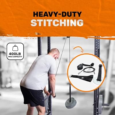 Bells of Steel Workout Pulley System - Cable Machine Home Gym, LAT Pulldown & Tricep Pull Down Attachments, 440lb Capacity