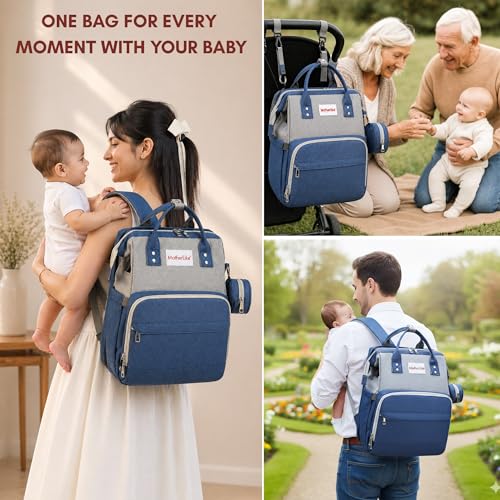 Image of Diaper Mommy Bags For Mothers for Travel - Hospital Baby Maternity Bag for Delivery Women - New Born Baby Essentials - Water-Resistant Fabric & Insulated Bottle Holders - 22 L, 13 Pockets