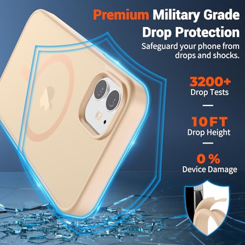 Image of SUPFINE Magnetic for iPhone 11 Case (Compatible with MagSafe) (Military Grade Drop Protection) Slim Translucent Matte Shockproof with Anti-Fingerprint Phone Case,Sand Pink