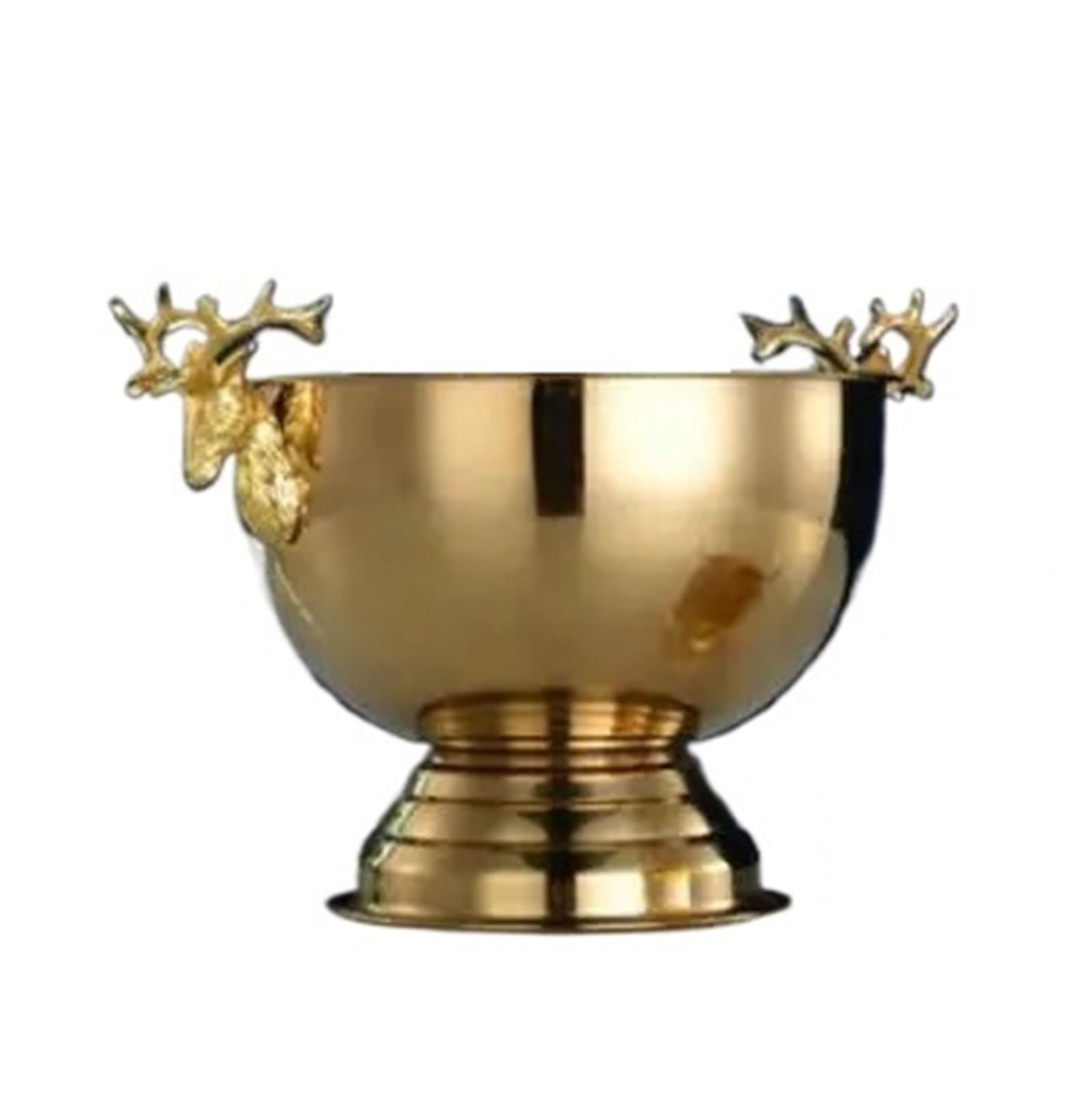 Generico Secchiello for Il Ghiaccio Champagne in Oro E Argento con Testa di Cervo in Acciaio Inox 304(Gold)