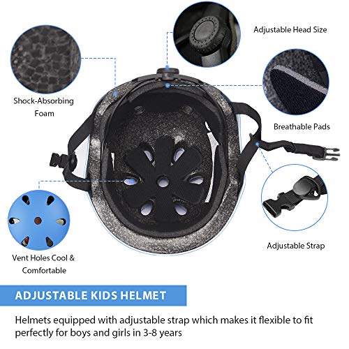 image for LEDIVO Kids Adjustable Bike Helmet Toddler Helmet for Kids 3-8 Years G