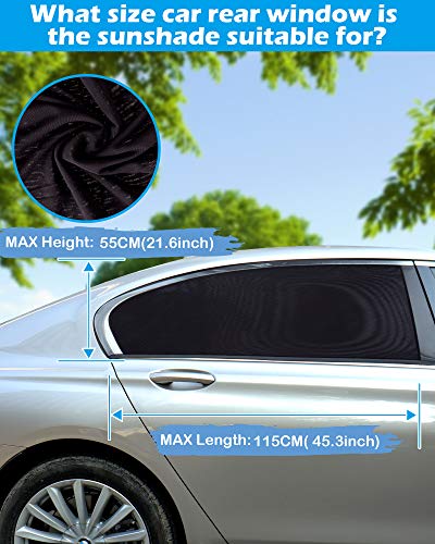 Tevlaphee Auto Sonnenshutz Kinder Universal Sonnenblende Auto Netz Sonnenschutz Auto Baby mit Zertifiziertem UV für Seitenfenster Meshmaterial Schützt Mitfahrer, Baby, Kinder Haustiere (XL)