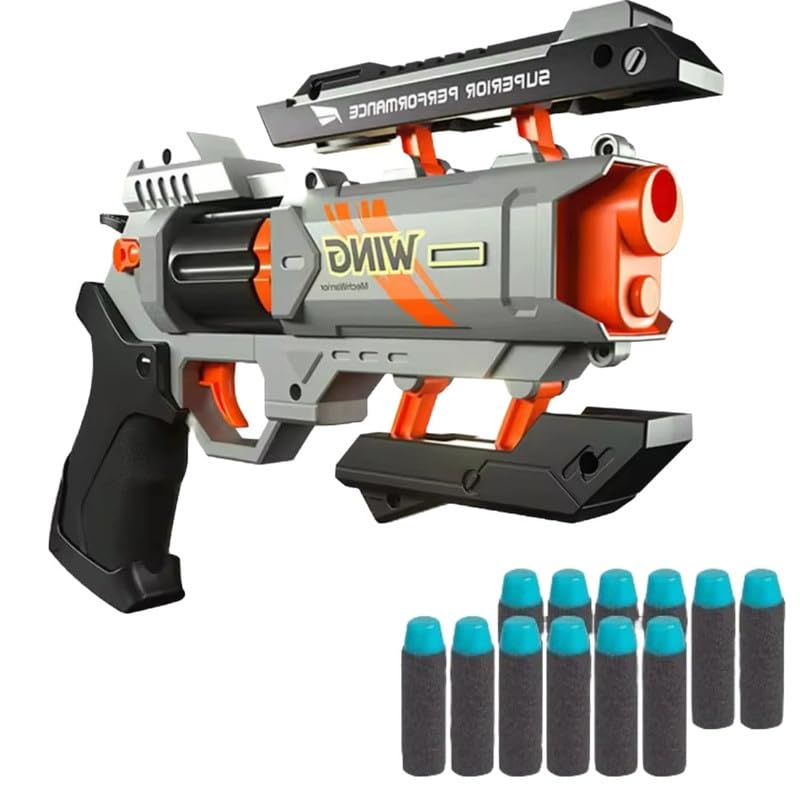 Gun Pistol Original Toy Gun for Boys Soft Bullet |Revolver Guns Toys for Kids Attractive Design| Toy Gun with 12 Bullets (B0D9H6S27F) Amazon Price History, Amazon Price Tracker