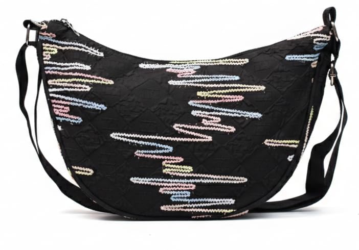 Nylon Crossbody Bags for Women - Slim & Stylish I Durable Zippers - Small Side Half Moon Sling Bag & Waist Bag, Chest Bag-image-46