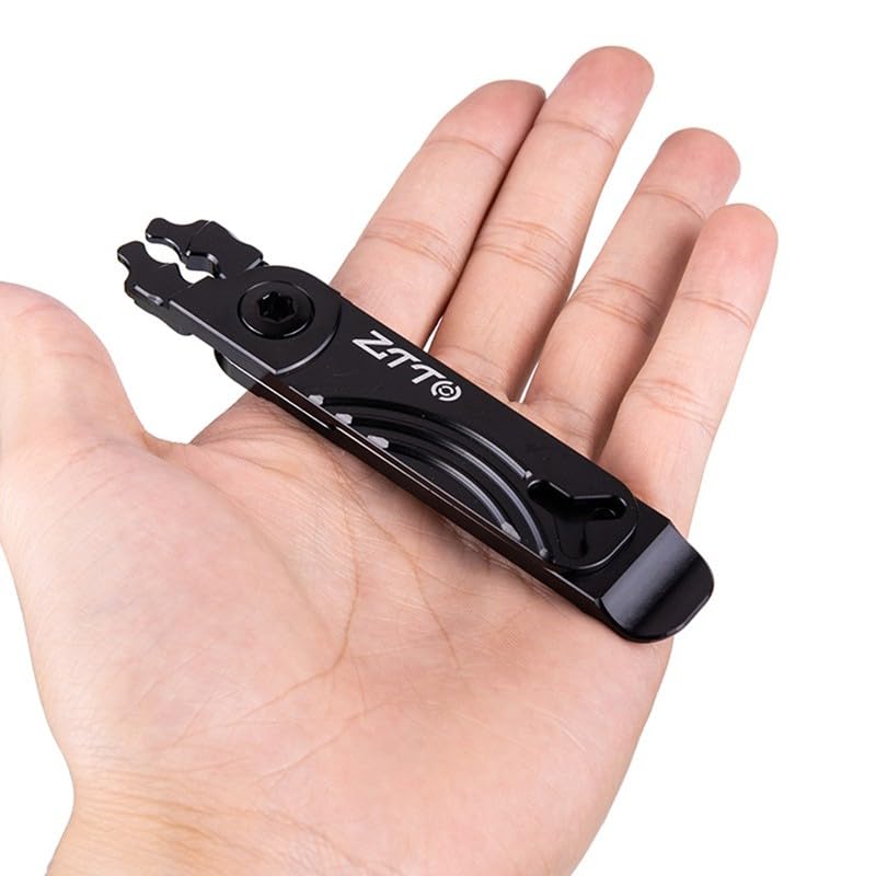 ReachMall Outil de chaîne, pince à maillons rapides 4 en 1 pour l'installation et le retrait, outil de réparation de vélo en alliage d'aluminium CNC, noir