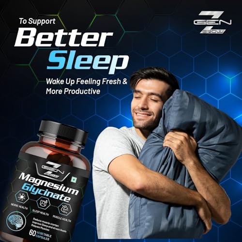 Image of Magnesium Glycinate Double Strength Bisglycinate with Oxide High Absorption Formula Supports Muscle & Nerve Health 60 Veg Capsules (Pack 2)