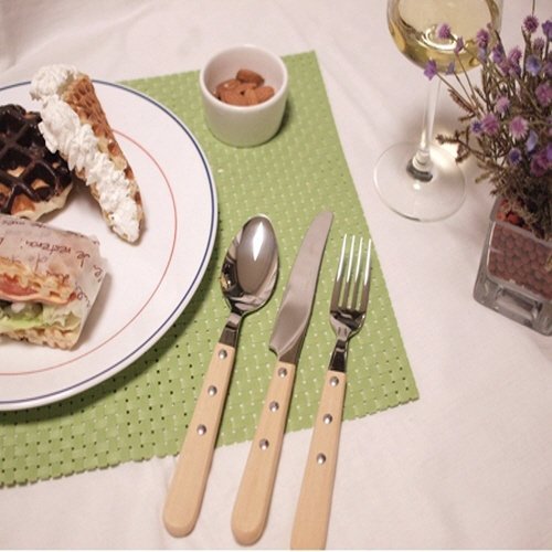 Ménagère en bois naturel de table pour cuisine raffinée