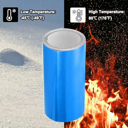 Image of PATIKIL Awning Repair Tape 8 inch x 26ft Waterproof Canvas Tape High Adhesive Tear Repair Patch Kit for PVC Tarpaulin Tent Awning Fabric RV Sail Boat Cover, Blue