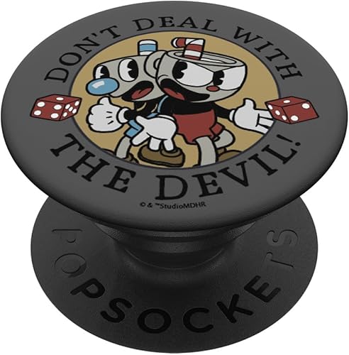 Cuphead and Mugman Don't Deal With The Devil Dicey - PopSockets Grip and Stand for Phones and Tablets, Negro
