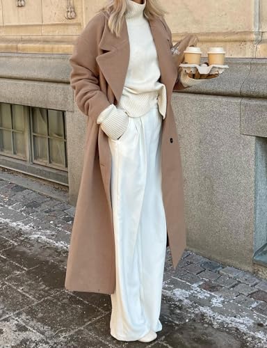 IDEALSANXUN Womens Long Wool Coats Fall Winter Big Notch Lapel Oversized Peacoat Overcoat2