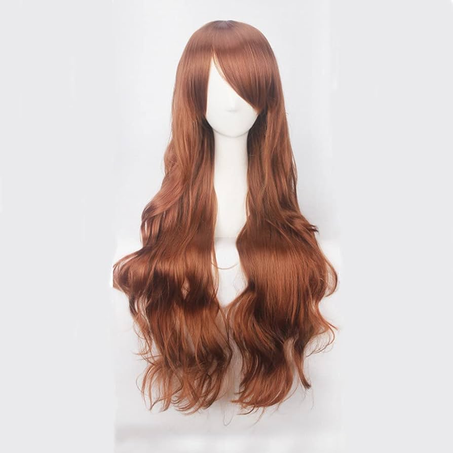 Amazon.co.jp: コスプレ 茶色 ウィッグ ロング カール ウェーブ