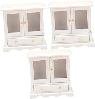 Totority 3 Pçs Estante Em Miniatura Mini Casa De Bonecas Estantes De Madeira Armário Decoração Acessórios Para Móveis De Casa De Bonecas Prateleira Moderna Móveis De Casa De Bonecas Móveis