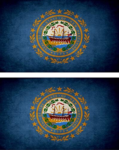 Akachafactory 2x Sticker flag vinyl country vintage usa state new hampshire