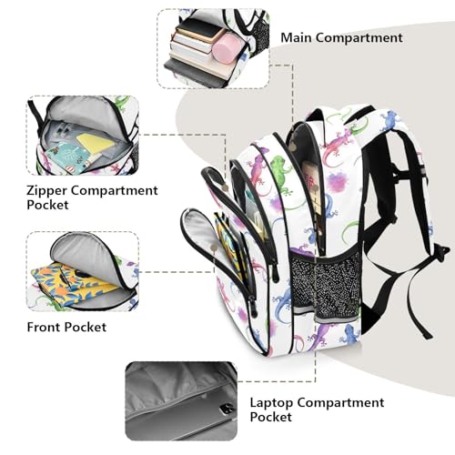 Emelivor Lizards Watercolor Kids Backpack School Backpacks Toddler Backpack Bookbag Book Bag for Boys Girls,S 6