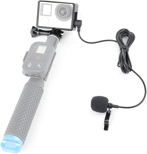 Miniatura 6 de SOONSUN Carcasa de montaje en marco con solapa externa Lavalier Micrófono Clip para GoPro Hero 3, Hero3+, Hero 4 Negro Blanco Plata Cámaras de Acción