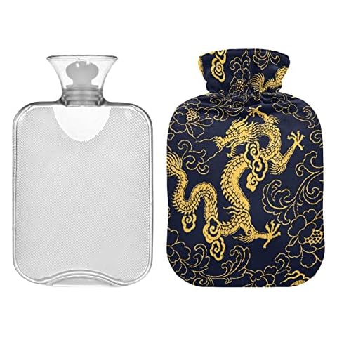 UMIRIKO Dragon Hot Water Bottle 2 Liter with Cover,Hot Water Bag for Hot and Cold Compress, Hand Feet Warmer H020666 Cover