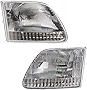 Garage-Pro Headlight Assembly Compatible with 1997-2003 Ford F-150 and 1997-1999 Ford F-250 Halogen, From 7-1996, Set of 2, Driver and Passenger Side, Clear Lens