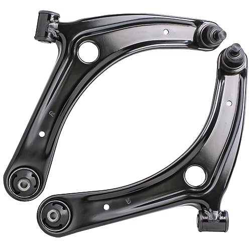 Image of Detroit Axle - Front Steering Knuckles and Wheel Hub Bearings Lower Control Arms w /Ball Joints for Rear Drum 2007-2012 Dodge Caliber 2008 2009 2010 2011 Replacement