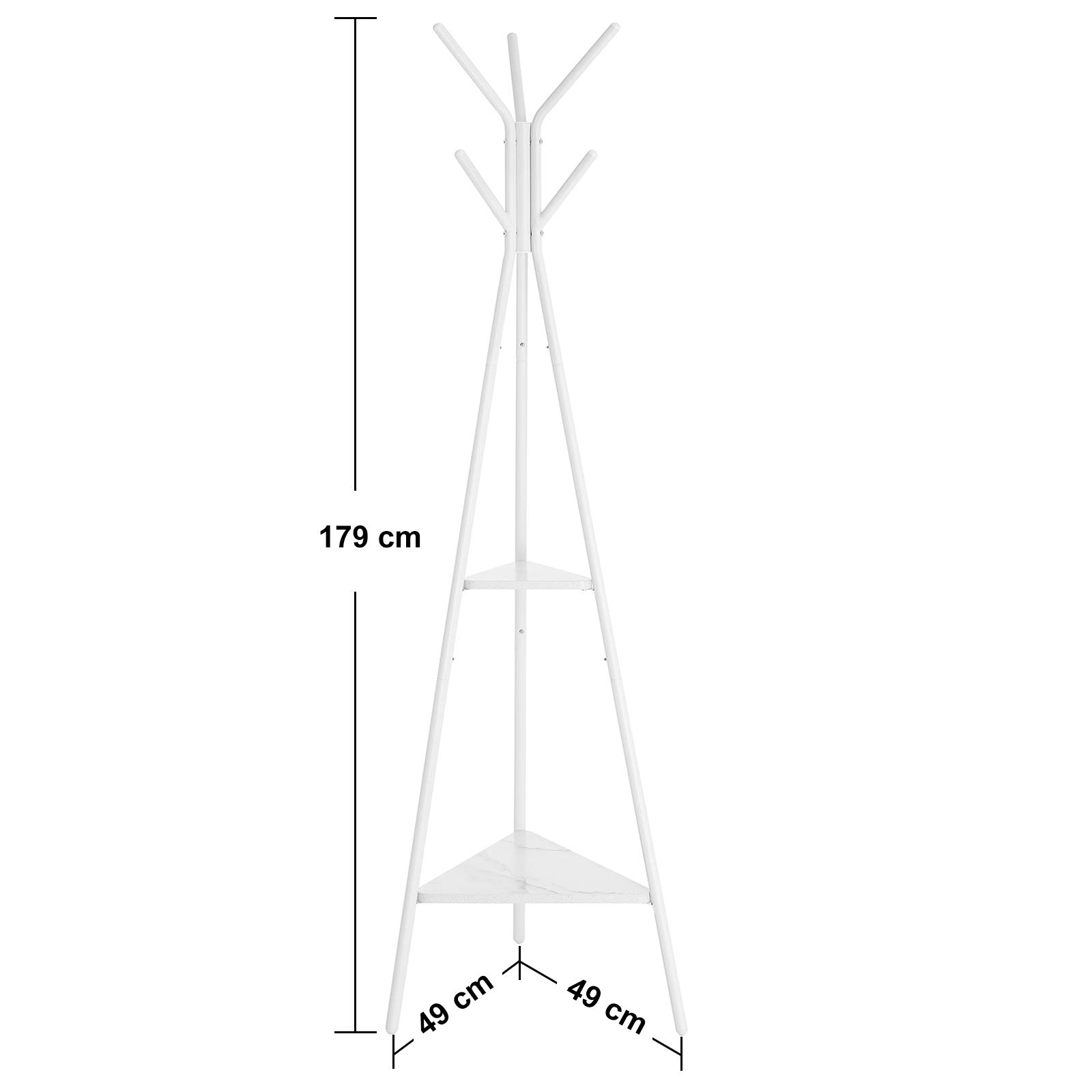 SONGMICS Coat Rack Stand, Coat Tree, Hall Tree Free Standing