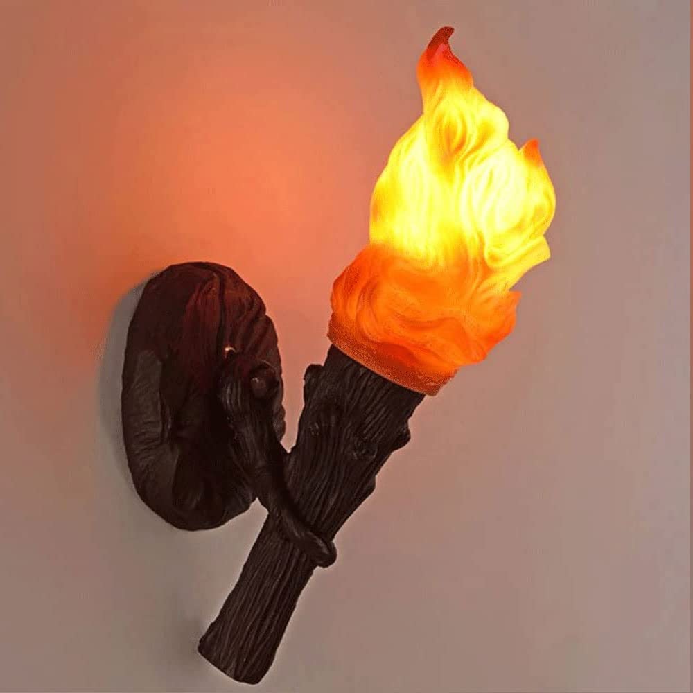 Lámpara de Pared LED de Resina con Forma de antorcha de simulación de Granja Industrial, luz Decorativa Retro Antigua Creativa para Interiores para Restaurante o cafetería.