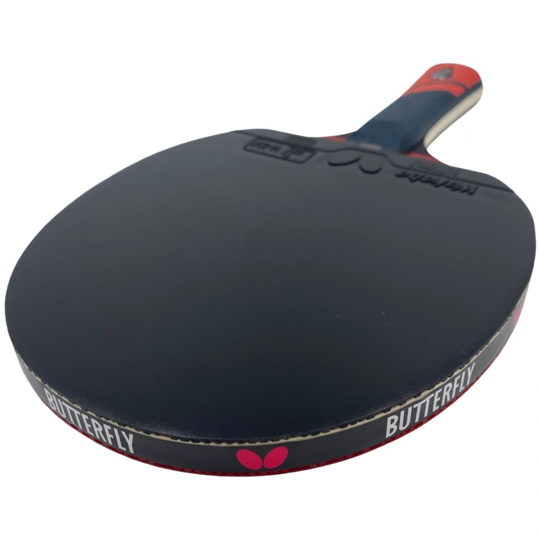 Butterfly® Dimitrij Ovtcharov Black - Racchetta da ping pong | Tecnologia Eva, rivestimento Wakaba certificato ITTF, spugna da 2,1 mm | Racket Bat TT professionale per giocatori avanzati