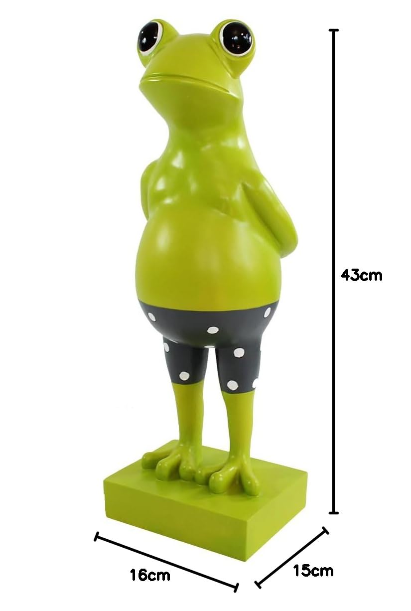 colourliving Frosch Dekofigur lustiger Badefrosch grün Gartenfigur Pooldeko Froschfigur Deko Frosch Schwimmer und Nichtschwimmer (Nichtschwimmer, 43 cm)