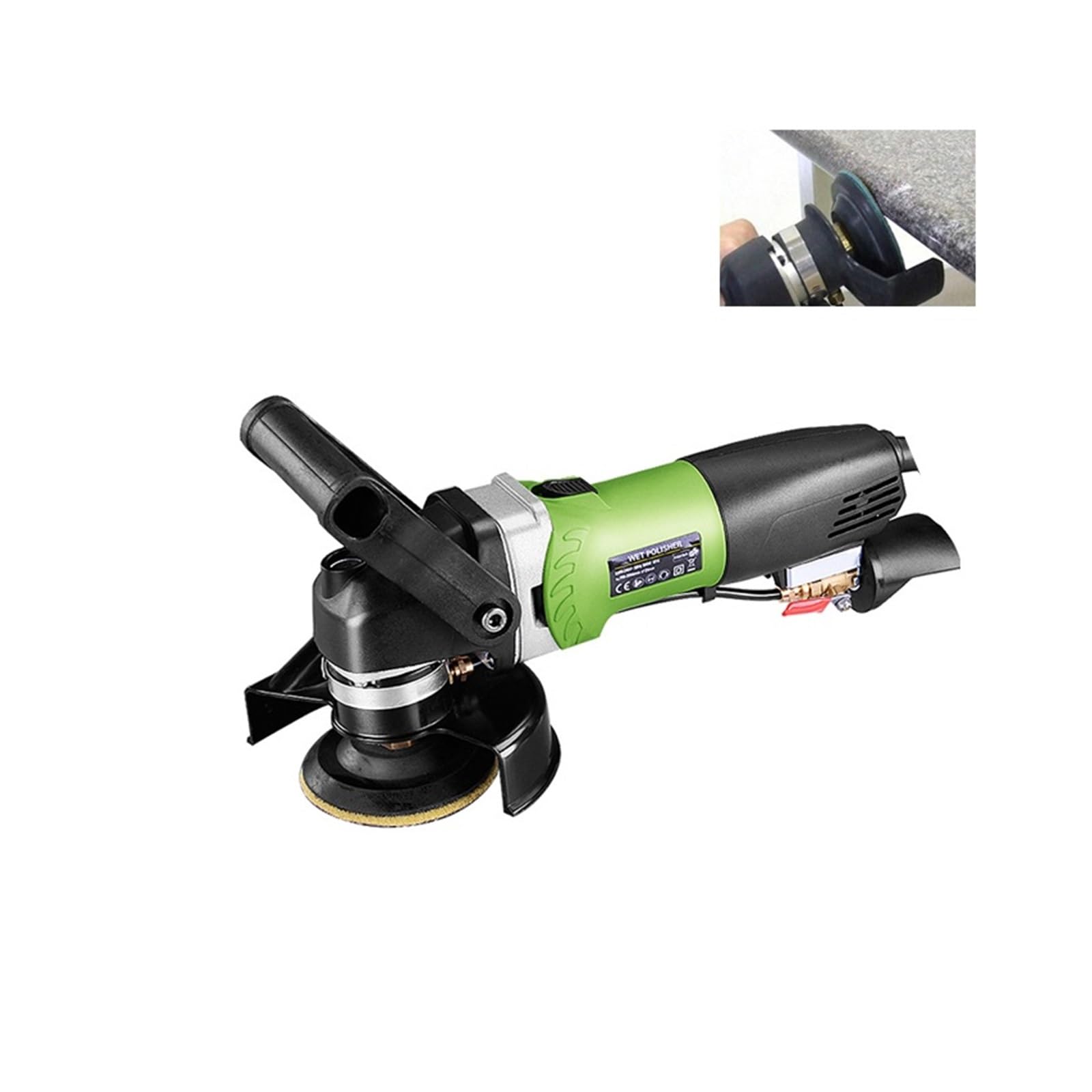 800 W elektrischer Marmor-Granit-Nassstein-Polierer, Handwinkelschleifer, Elektrowerkzeuge mit Auslaufschutz(Package 2)