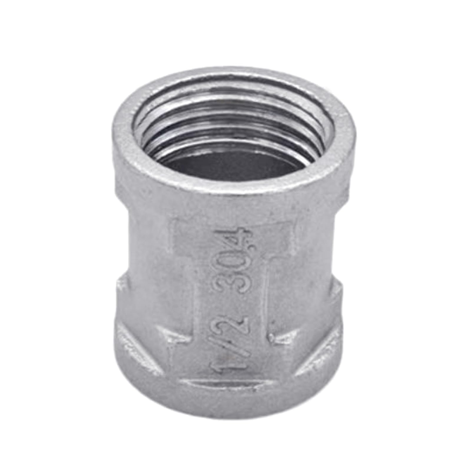 Stainless Steel Female Threaded Pipe Adapter Double Sleeve Connection Nipple Straight Connector Plumbing Fittings Double Sleeve Connection Nipple