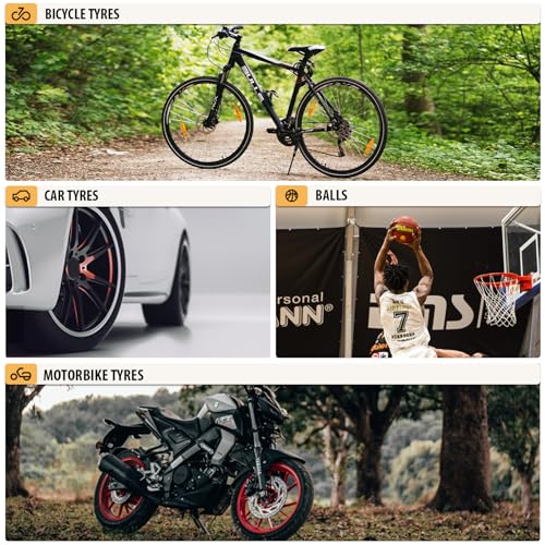 Image of Tire Inflator Portable Air Compressor for Car,Large motor 2X Fast,Tccbac Bike Pumps with 150 PSI High Pressure Gauge and LED Light,Tire Pump Auto Shut-Off Electric Air Pump for Car Ball Motorcycle