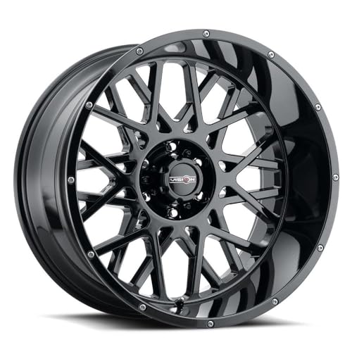 Vision 412 Rocker 20x9 6x5.5' +10mm Gloss Black Wheel Rim 20' Inch