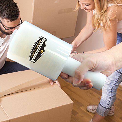 2 Pack of Mighty Gadget (R) Industrial Mini Stretch Wrap Film with Handle for Pallet Wrap, Moving Supplies Stretch Wrap & Shrink Wrap - 80 Gauge, 5” x 1000 ft