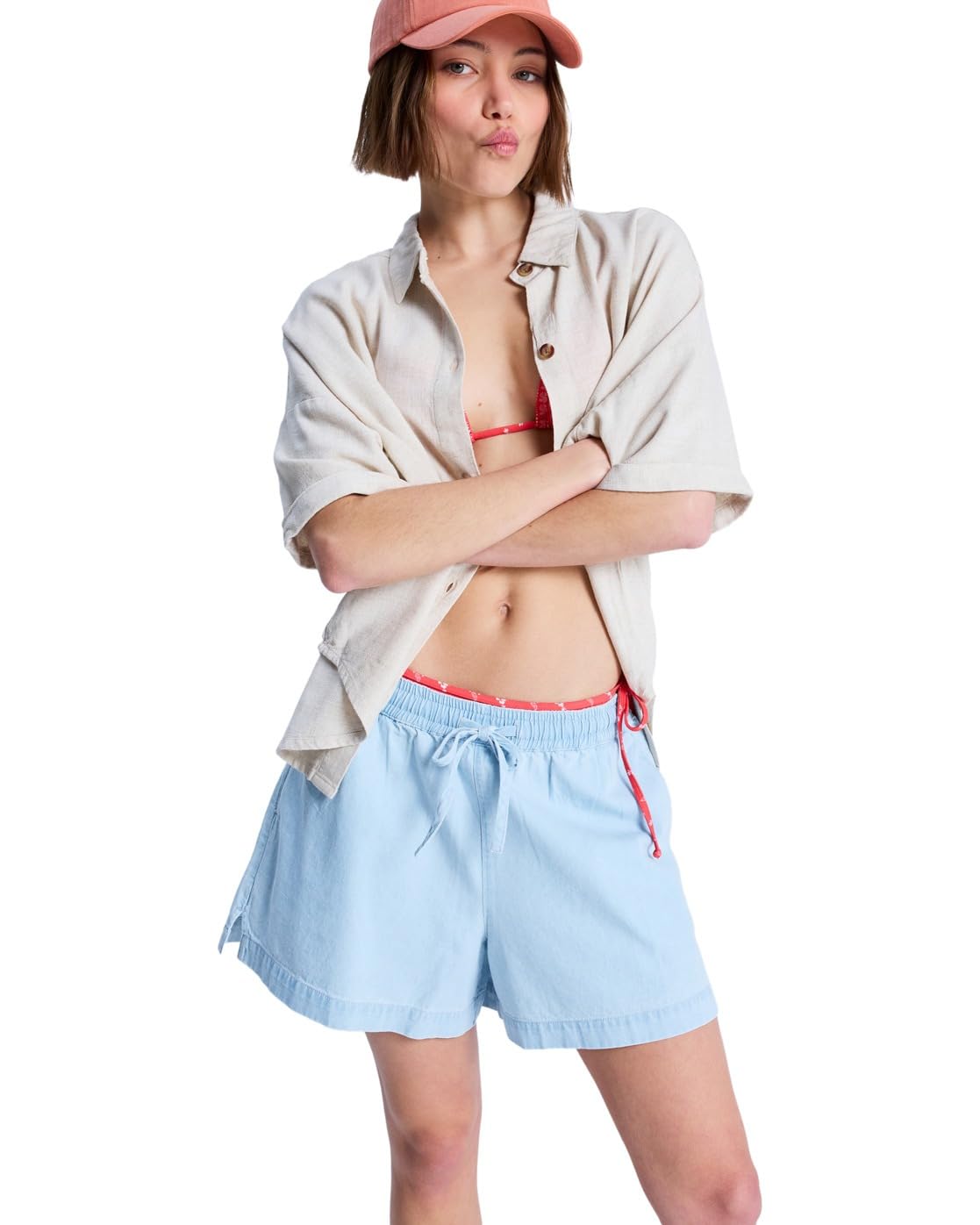 Roxy Denim Short Elastic Waist LEKEITIO Break MID Denim Young Womens Blue XL