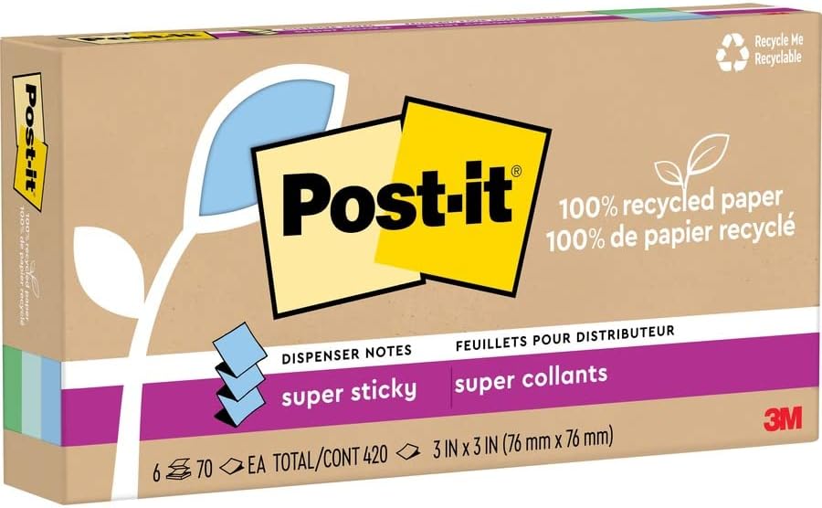 3M MMMR330R6SST 3 x 3 pulgadas Post-it Notas adhesivas superadhesivas, Oasis surtido - Paquete de 12