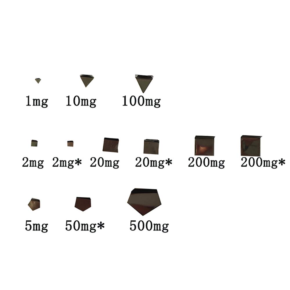Huanyu Pesos de calibración de clase F1 1mg-500mg 12pcs acero inoxidable ECO caja de aluminio (1mg-500mg 12pcs)