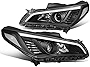 Auto Dynasty Black Housing Chrome Trim Clear Corner Projector Headlight Assembly HeadLamps Compatible with Sonata 15-17