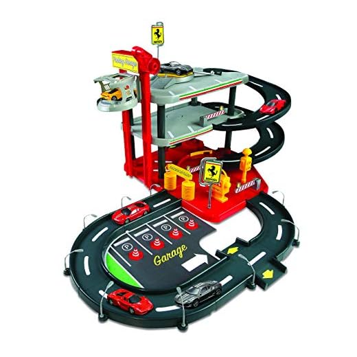 Bburago 15631204 - Garaje de Ferrari con dos coches (escala 01:43) [importado de Alemania]